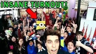 Most INSANE Meet & Greet Crowd EVER Playing Arcade Games!