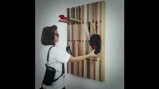 Wall-Mounted Organizer - for shoes and clothes. Coat rack. natural OAK