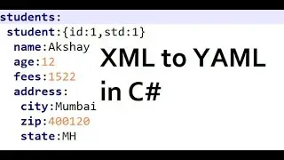 C# Code to convert XML to YAML (YAML Ain't Markup Language)