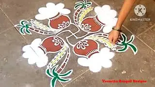 Bhogi Kundalu || Sankranthi Festival Special Rangoli || Easy Muggulu for Beginner's|| Pongal Rangoli