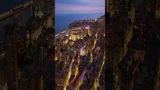 Monaco night. Aerial view