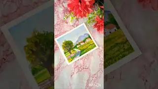 #easy water colour painting 😍 #landscape #art #artist #viral #trending #youtubeshorts