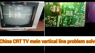#how china CRT TV mein vartical line problem solve solution#repair
