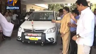 Telangana Minister KTR Hands Over New Vehicles To Rural Water Service Officials