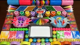 The Most Beautiful Rainbow Slime Setup Ever &ndash; Doraemon and My Little Pony Edition | Slime ASMR #1705