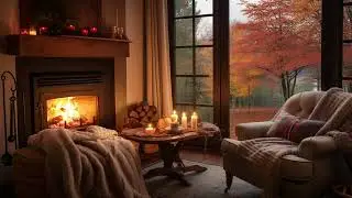 Cozy Cabin in Autumn 🍂 Warm Fireplace Ambience | Relax, Study, Sleep