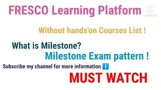 Fresco Learning Platform|| Milestone||T-factor|| Without hand'son Courses#fresco #tfactor #tcs