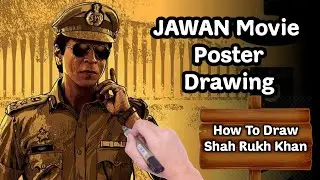 JAWAN Movie Poster Drawing | Jawan- SRK Drawing easy |how to draw SRK- Jawan #srk#jawanmovie#drawing
