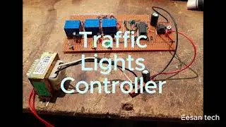 Traffic Lights Controller using timer and gate's IC's  NE555 , CD4017