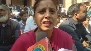 PHE daily wagers protest in Jammu demanding regularization, release of pending wages.