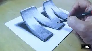 How To Draw A 3D Letter M -Sonam Arts Trick 