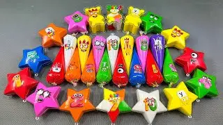Satisfying Rainbow Clay Slime Numberblocks CAKE Surprise! ASMR
