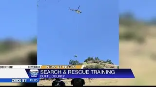Butte County Search and Rescue conducting steep terrain rescue training