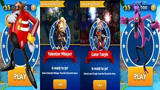 Sonic Dash: New Runners Valentine Whisper & Lunar Tangle vs Bosses Dr. Eggman & Zazz Gameplay