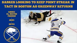 Sabres Still Seeking Their First Road Win as Greenway is Set to Return