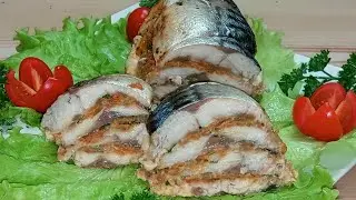 Рулет из Скумбрии с начинкой в духовке/ Простой и вкусный рецепт/ 🐟 Рыбные блюда на праздничный стол