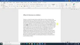 EFFECT OF TELEVISION ON CHILDREN