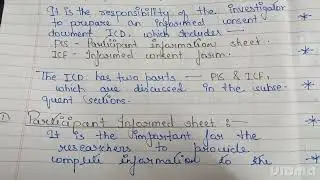 Ethics in Nursing Research/Definition/Importance/Code of ethics/Principle/Format of ICD-(PIS & ICF).