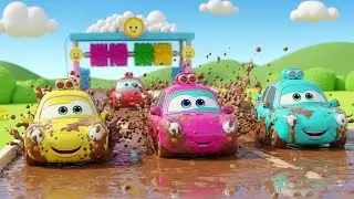 Muddy Cars Dash to the Car Wash Challenge 🚗💦 | Fun Racing Story for Kids