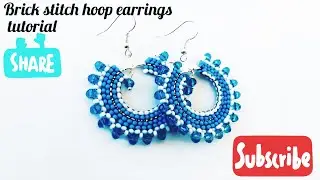 Circular brick Stitch beaded earrings/diy hoop beaded earrings/jewelry making tutorial