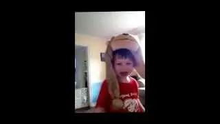 Luke and his monkey hat.  Summer 2013