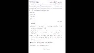 TIFR GS 2024  |  Linear Algebra  |  Linear Transformation
