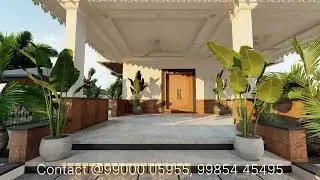 Classic House Elevation and Outdoor Design by Visual Designs #architecture #3ddesign #exteriordesign
