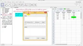 Le PGCD de 2 nombres avec le tableur de GeoGebra