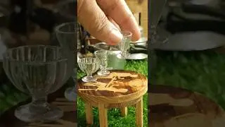 cute mini glass/ wine glass craft #miniature #minikitchenset #trending #dollhouse #serveware #viral