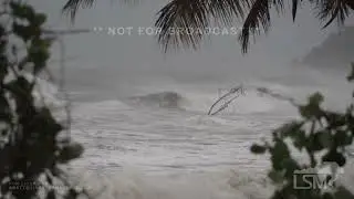 09-18-2022 Maunabo, Puerto Rico - Fiona Lashes Coastline - Wind Damage - Waves