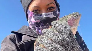 BIRTHDAY FISH on a COLD day!! #fishing #trout #troutfishing #pondfishing 