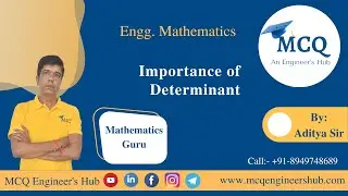 Importance of Determinant | Dimension of Range Space | Rank |  Dimension of Null Space | MCQ