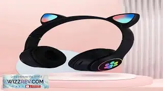 Flashing RGB Lighting Effects Cat Ears Wireless Headphones Long Lasting Colorful Wireless