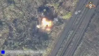 🇷🇺🇺🇦Destruction of a Ukrainian Msta-B howitzer using a Lancet in the Konstantinovsky direction