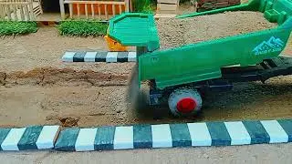 DIY Road Construction with Small Tools & Toy Tractor | Mini Truck Stuck in Mud