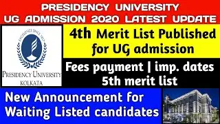 PRESIDENCY UNIVERSITY UG ADMISSION 2020 UPDATE💥|presidency university kolkata|admission|merit list