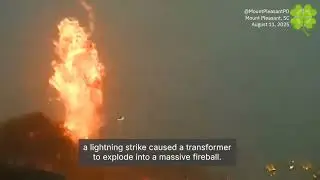 Explosive Lightning Strike Causes Fireball! 🚔⚡️🔥