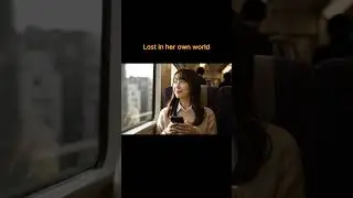 🌸 Cute Girl Texting on Train 🚆 | Aesthetic Cinematic Vibes 📱✨ #aesthetic #cinematic #relaxing