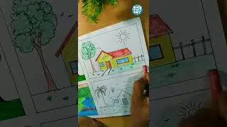 How to draw House easily | Village House #shorts #shortsfeed #trending #art #drawing