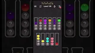 Ball Sort Color Water Puzzle Level 130 Walkthrough 🧪⚪️⚪️⚪️⁉️, #mystery level #shorts