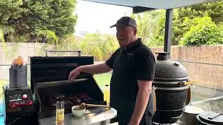 ZGrills Trimal smoked Pork Ribs with BBQ Sauce Mop Glaze.
