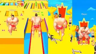 Muscle Race 3D Collect your own color dumbbell and Build up your body Android Gameplay