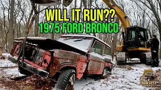 Left for Dead! 1975 Ford Bronco FROZEN to the Ground! Will it Run?? 