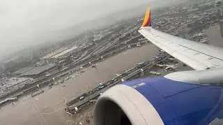 Southwest Boeing 737 MAX 8 Rainy Fast Buzzing Takeoff St. Louis Lambert Intl. (KSTL)