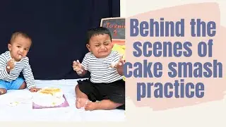 Behind the Scenes &ndash; Cake Smash Practice Day 🎥✨#twinspark_kushihappyreddy 