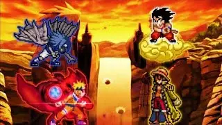 Kid Naruto & Kid Sasuke VS Kid Goku & Luffy PTS in Jump Force Mugen