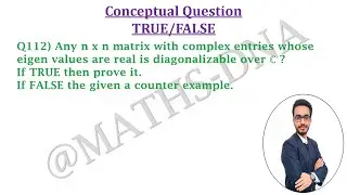 Q112 | DIAGONALIZABLE | LINEAR ALGEBRA |  CSIR-NET | SLET | GATE | IIT-JAM | NBHM | NBHM P.Hd.|