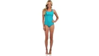 Speedo Hydro Bra Moderate Piped Ultraback One Piece | SwimOutlet.com