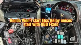 Honda Crv Honda civic Etcs relay noise won't start get start with OBD Fixed