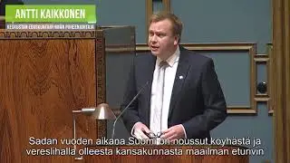 Antti Kaikkonen - Puhe eduskuntakauden p&auml;&auml;tt&auml;j&auml;isiss&auml; 2017